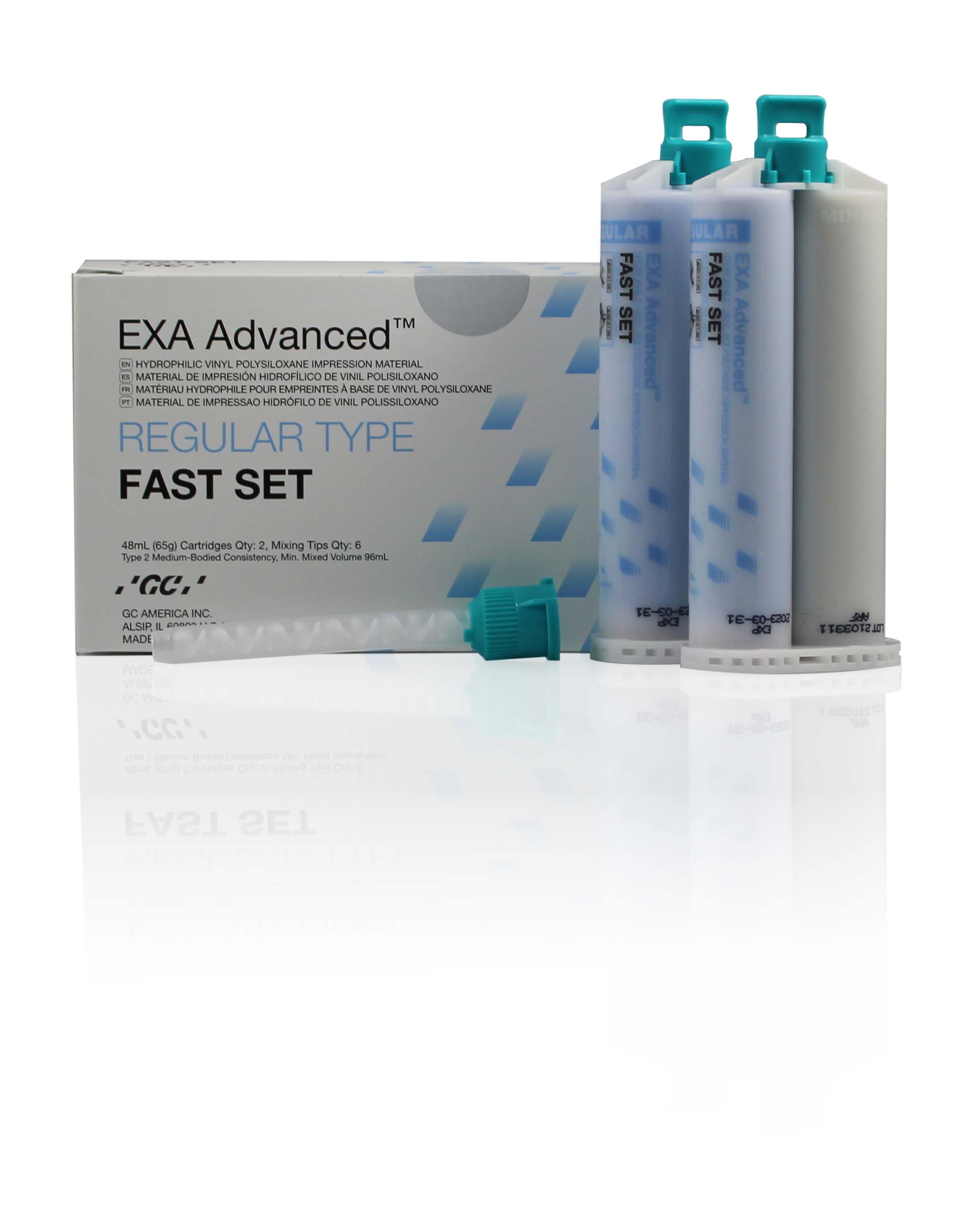 GC 137111 EXA Advanced VPS Impression Material Regular Body Fast Set 2/Pk 48 mL GC 137111 EXA Advanced VPS Impression Material Regular Body Fast Set 2/Pk 48 mL